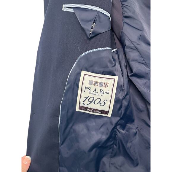Jos A Bank Blazer Mens 36 Short Blue Navy Wool Two Button Brrr Comfort Classic - Picture 8 of 12